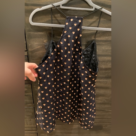 CAMI NYC Heart Patterned Silk Blend Racerback Lace Camisole Size S - Picture 2 of 5